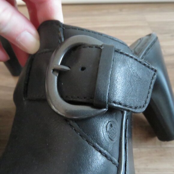 BORN Holly Leather Platform Slip On Clog Mules Y2K Black Leather - Size US 7 - Picture 10 of 14